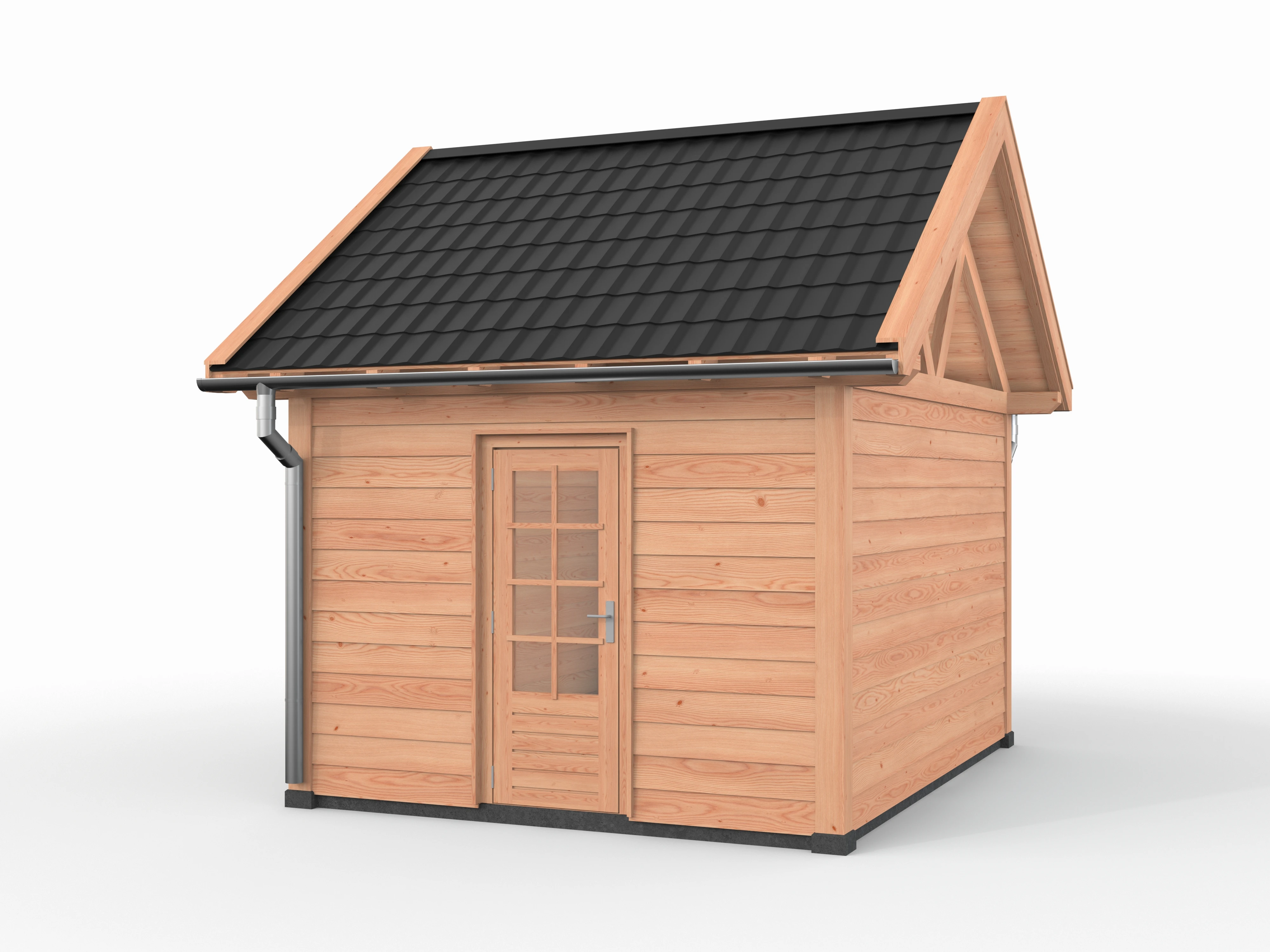 Douglas overkapping zadeldak, 400 x 400, met schuur, Westwood Vrijbuiter - Afbeelding 1